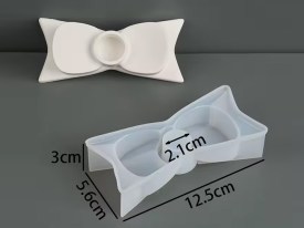 Molde silicona porta velas lazo